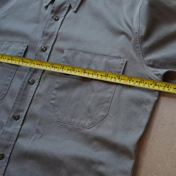 1940s Cowden Gray Twill Shirt Union Made Sanforized Workwear - Picture 5 of 10